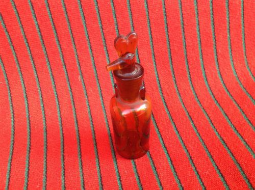 Vintage Collectible Brown Bottle Rare Glass Dropper T.K. 30ml Chicken Cock Theme