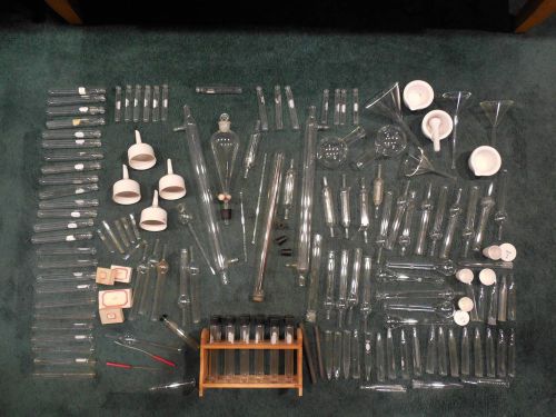 Huge lot of 155 laboratory lab glass, ceramics chemistry medical distillation? for sale