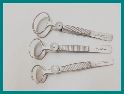 3 Desmarres Chalazion Forceps 3.5&#034;S/M/L Surgical Ophthalmic Instruments German S