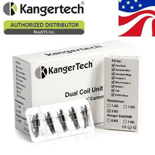 50pcs kanger 1.5 ohm dual coil head for aerotank mega/mini evod2 protank 3/mini for sale