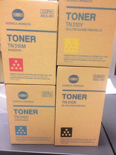 LOT OF 4 KONICA MINOLTA BIZHUB C350 C351 C450 TONER TN310C TN310Y TN310M TN310K