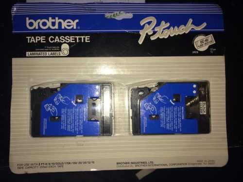 Brother P-Touch TC-10 Tape Cassette Laminated Labels Black on Clear 2 pck 283107