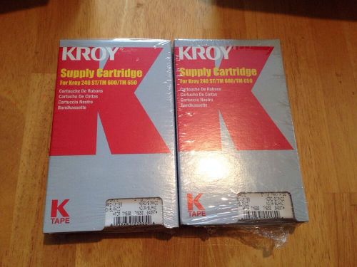 2 x NEW Genuine KROY 2464416 Cartridges Industrial Labeling Black On White