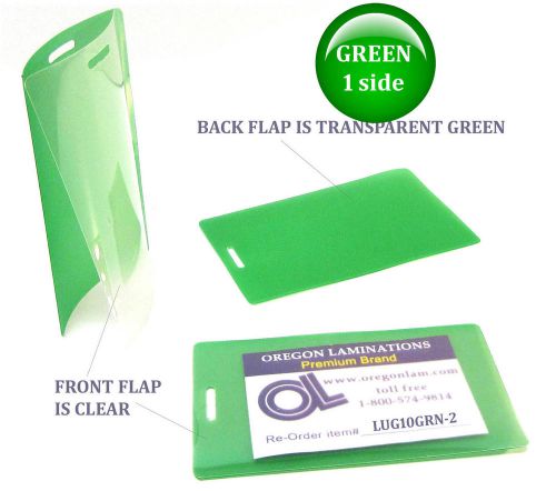 Qty 200 green/clear luggage tag laminating pouches 2-1/2 x 4-1/4 for sale