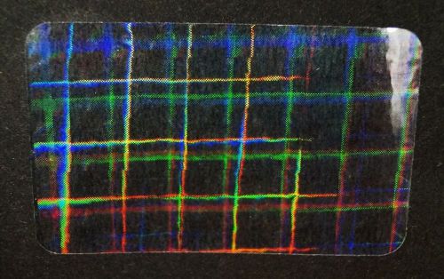 Hologram plaid overlays inkjet teslin id cards - lot of 10 for sale