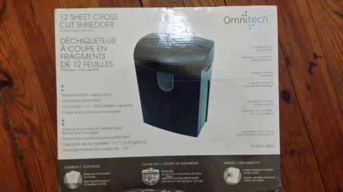 Omnitech 12 sheet cross cut shredder Brand new sealed