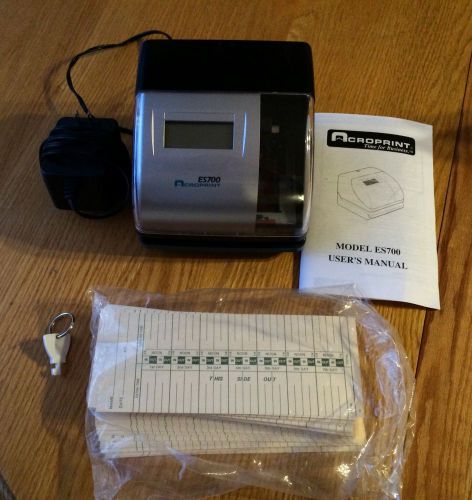 Acroprint es700 time clock with time cards for sale