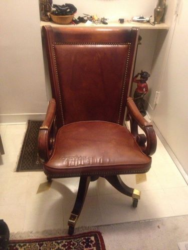 Wood And Leather Office Chair