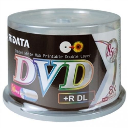 600 ritek ridata valor double layer 8.5gb 8x dvd+r dl white inkjet hub printable for sale