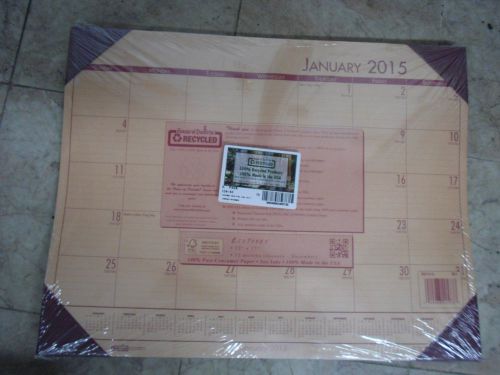 New 30PK House of Doolittle Cycle Ecotones Monthly Desk Pad Calendar Tan 22 x 17