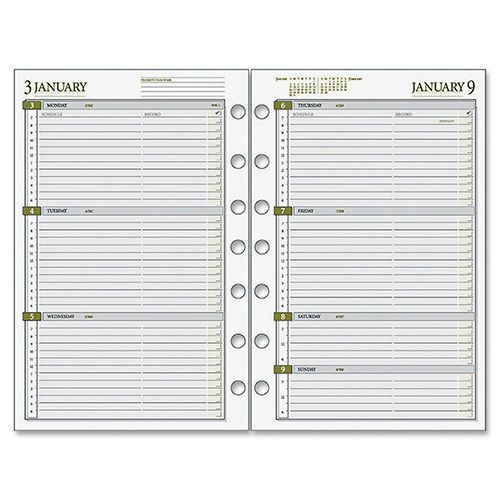 Day Runner Weekly Dated Calendar Refill, F/Pro Buss Sys, 5 1/2&#034; x 8 1/2&#034;
