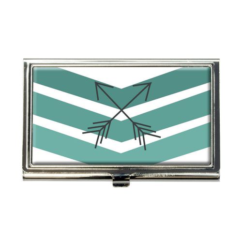 Blue Chevrons &amp; Arrows Business Credit Card Holder Case