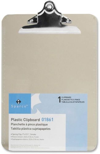 Transparent plastic clipboard 9 x 12 1/2 smoke functional way spr01861 for sale