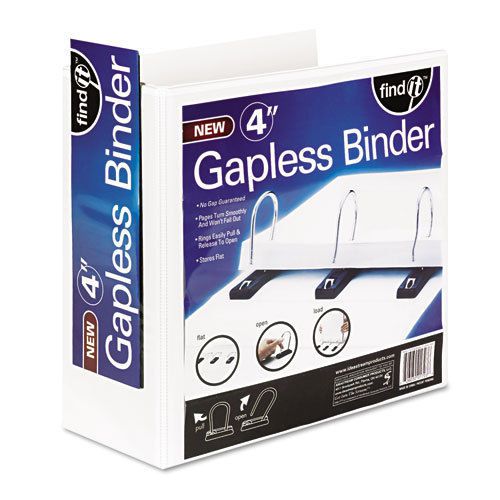 Gapless Loop Ring View Binder, 11 x 8-1/2, 4&#034; Capacity, White