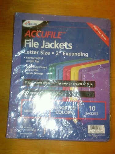 Accufile Expanding File Jackets 2 inches 11 pt medium  Letter, Poly, 10/Pack new