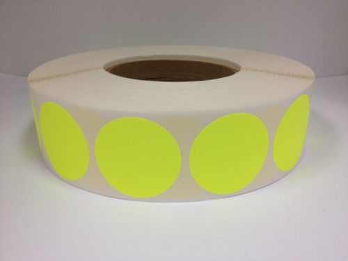 1 Roll 1000 3&#034; Round Chartruse Thermal Transfer Zebra Datmax Sato Printer Label