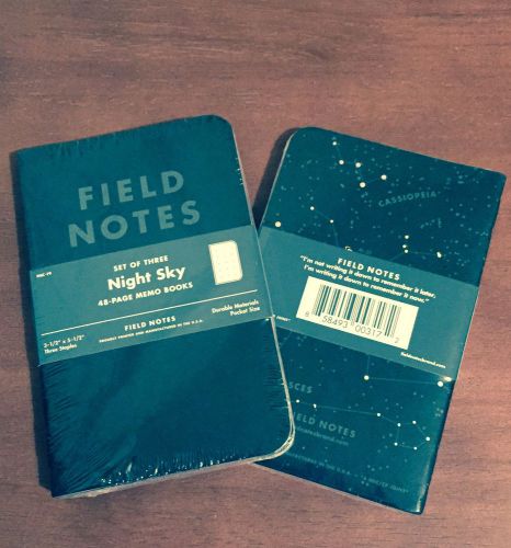 Field Notes Night Sky Two Sealed 3 Packs Summer 2013 Edition