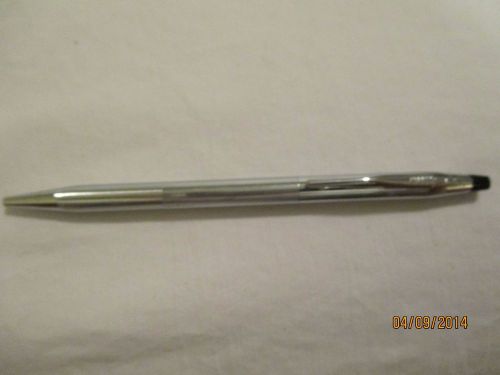 Cross Writing Pen Silver Tone Black Ink Twist Action Made in USA 5 1/4&#034; Long