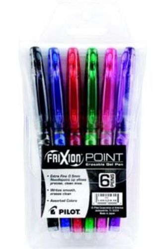 Pilot FriXion Point Gel Pen 6 Count Pouch Assorted