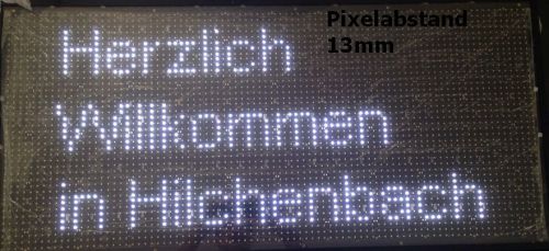 Led laufschrift display 134x69cm weiss vierzeilige anzeige temperatur 2j.garantie for sale