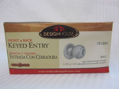 Design House 781880 Ball Satin Nickel Two-Way Latch Entry Door Knob NEW!!