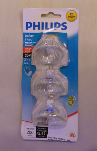 Philips 415794 Indoor Flood 50-Watt MR16 GU10 Base 120-Volt Light Bulb, 3-Pack