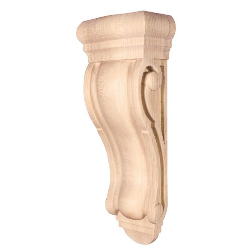 Bar Bracket Rounded Corbel 5&#034; x 3-5/16&#034; x 14&#034;  Rubberwood #CORQ-5RW