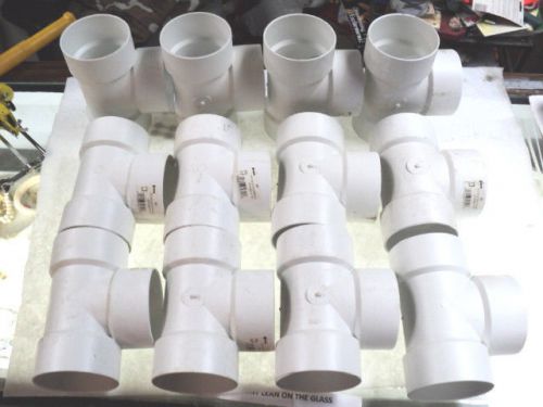 Lot 12 * 301 3 in. Styrene Hub x Hub x Hub Tee Sewer Drain Pipe Corrosion Free