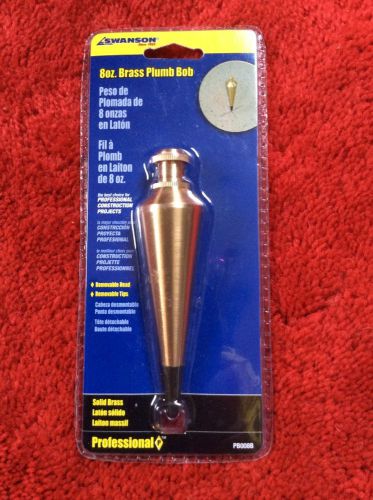 Swanson 8oz Brass Plumb Bob PB008B NEW in package