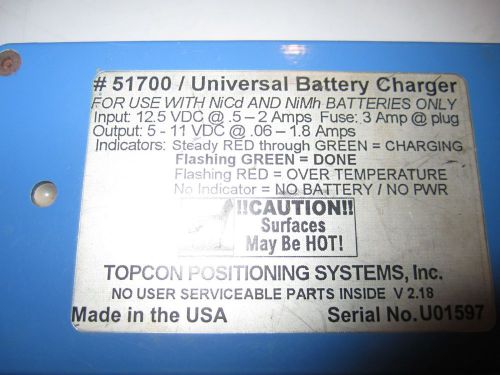 Topcon universal battery charger w/cable for sale