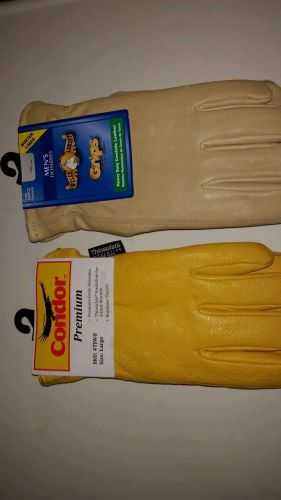 2 pair. Size large. Wells Lamont and condor. Insulated. Free Shipping! Gloves!