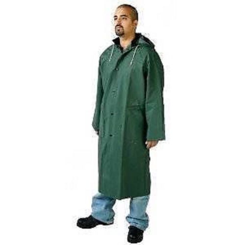 New Diamond 1763 Green PVC Long Coat w/ Hood XL Extra Large NIP