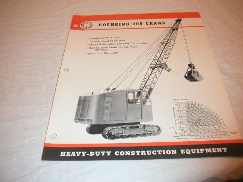 1946 KOEHRING MODEL 205 CRAWLER CRANE SALES BROCHURE