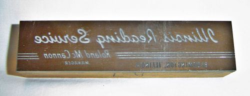 Illinois reading service - advertising newsprint typeset printers block for sale