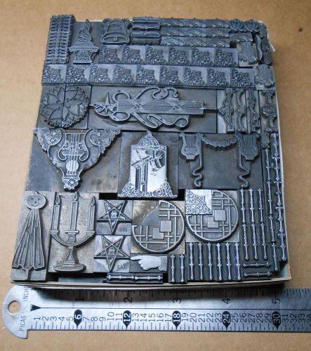 Vintage Letterpress Ornaments Borders Dingbats Nice Large Lot Foundry Lead