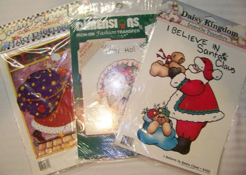 Lot 3 Iron On Transfers Santa Claus Ho Ho Ho Believe Toys