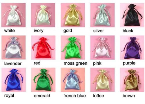 10 Satin Drawstring Pouches 4&#034;x 6&#034; BLACK Jewelry Bags