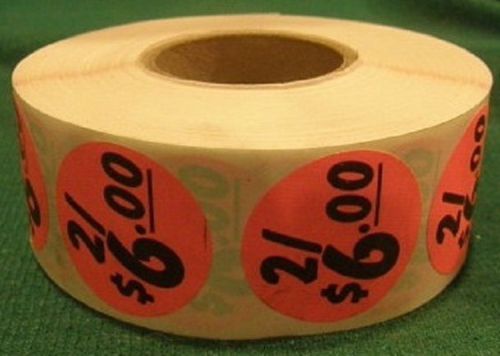 2/$6.00  retail store price stickers roll tags yard sale grocery store for sale