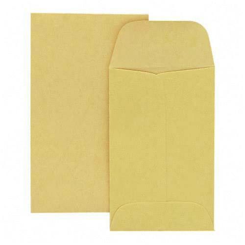 Quality Park Kraft Coin/Small Parts Envelopes, 20 lb., Size #3, 2 1/2 x 4 1/4,