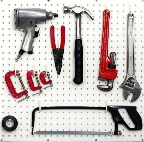 100 Black Locking Plastic Peg Board Hooks 1/4&#034; in. Pegboard