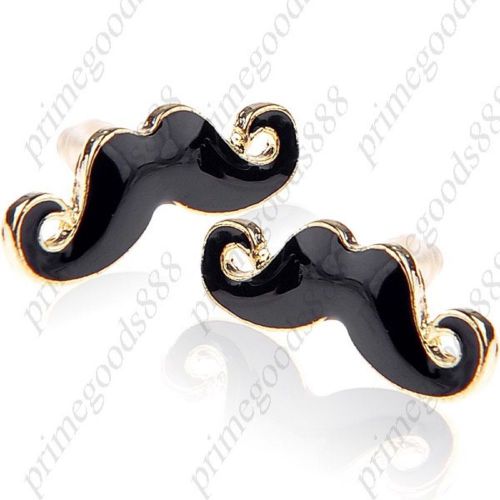 Pair of Mustache Shape Pendant Ornament Earrings Earbob Eardrop Ear Stud Emo