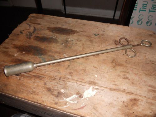 ** Vintage 17&#034; Veterinary Metal Pill Pusher Drench Gun ** L@@K!