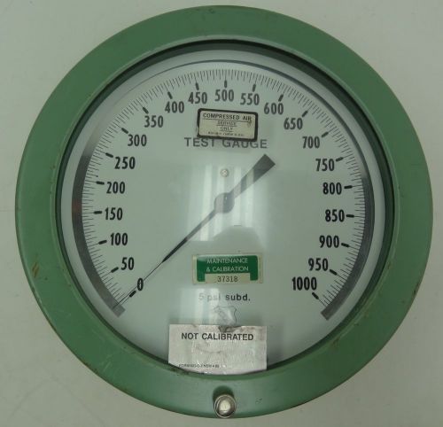 ASHCROFT TEST GAUGE 0-1000 PSI 5 PSI SUBD. LABORATORY