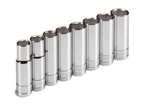 Tekton 1260 1/2&#034; drive deep socket set  13-22mm  metric  cr-v  8 sockets for sale