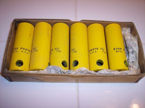 Lot of six Proto Tools SF5326 13/16&#034;  1/2&#034; drive 12 pt Deep Socket US MADE