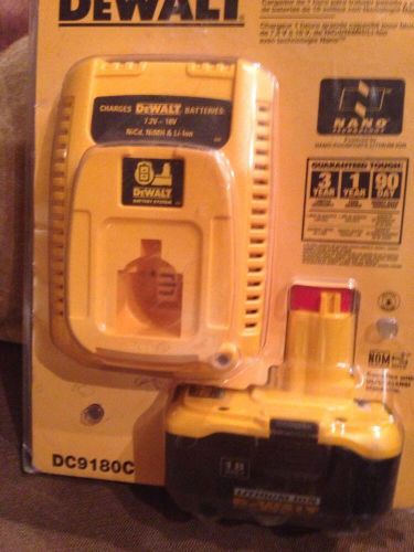 DeWalt DC9180C 18 Volt Lithium-Ion Battery Pack PLUS Charger New