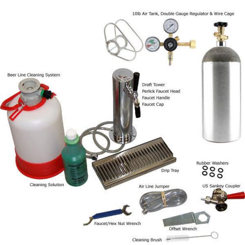 Premium Single Tap Tower Conversion Kit (US Coupler w/ 10lb CO2 Tank) Kegerator