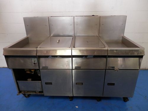 PITCO FRIALATOR 2 BAY GAS FRYER w/ 2 DUMP STATIONS