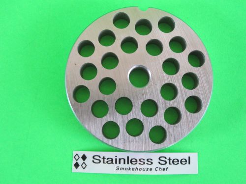 #22 x 3/8&#034; Meat Grinder Plate STAINLESS STEEL fits Hobart Tor-Rey LEM &amp; More