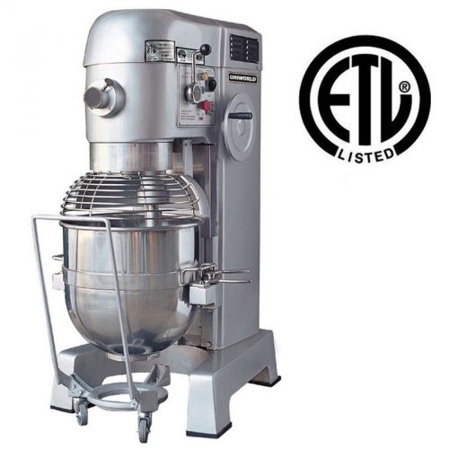 Uniworld upm-m60e commercial grade 60 qt. planetary mixer /w attachments 220v for sale